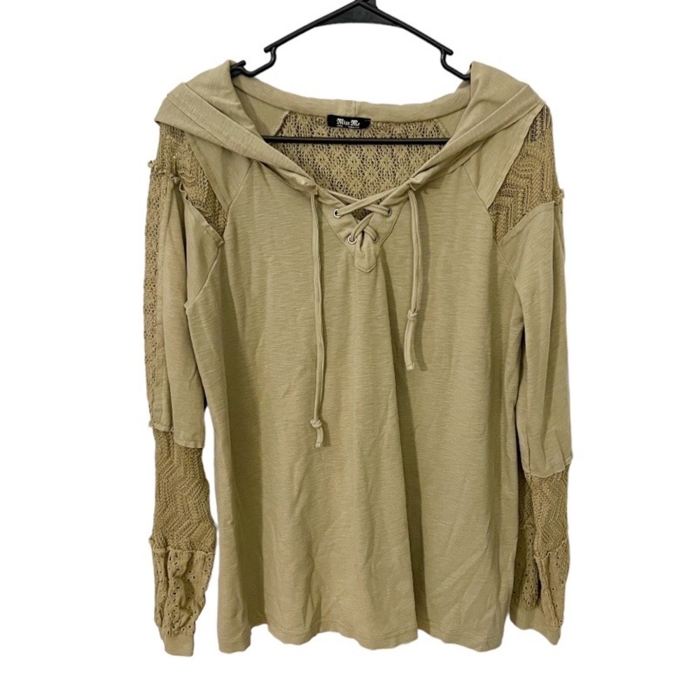 Miss Me Lace Up Hooded Top